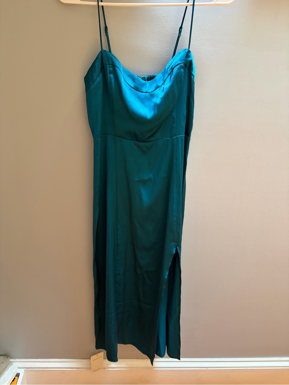 Abercrombie Teal Midi Dress with Side Slit - Camille Small New - Picture 3 of 6